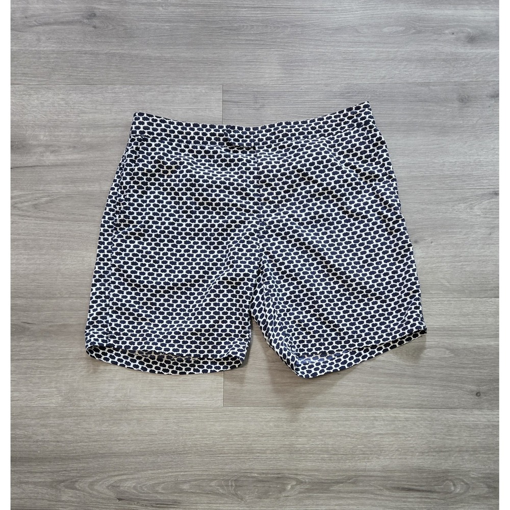 J.Crew Original Swimwear Mens Blue Geometric Swim Trunks Size 32 7" Inseam